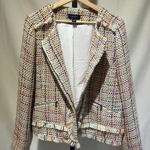 Halogen Frayed Edge Cropped Blazer